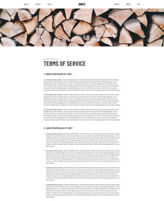 Terms of Service Layout
