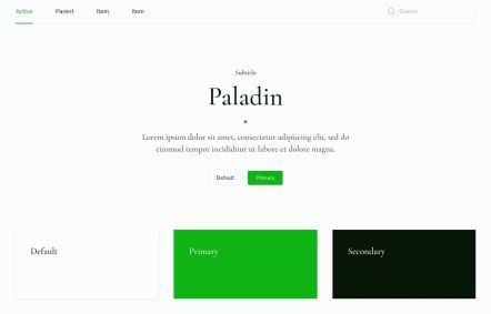Paladin Joomla template UI Elements in Light Green Style