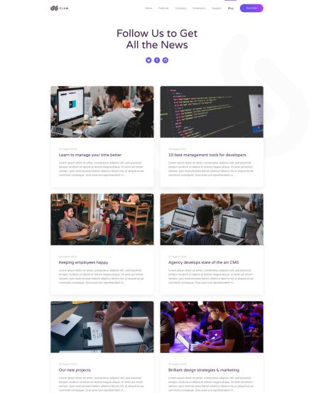 Flow Joomla template Post Index Layout