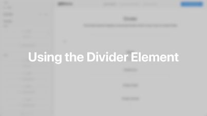 Divider Element Documentation Video for Joomla