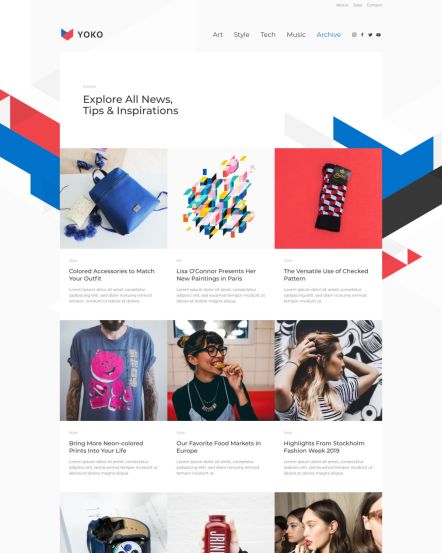 Yoko Joomla template Post Index Layout