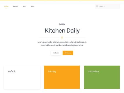 Kitchen Daily Joomla Template White Orange Style