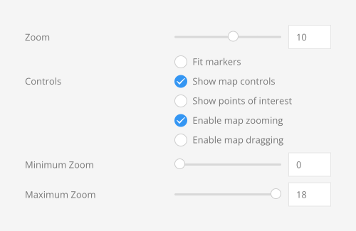 Map zoom and controls