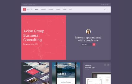 Avion WordPress Theme Lilac Style