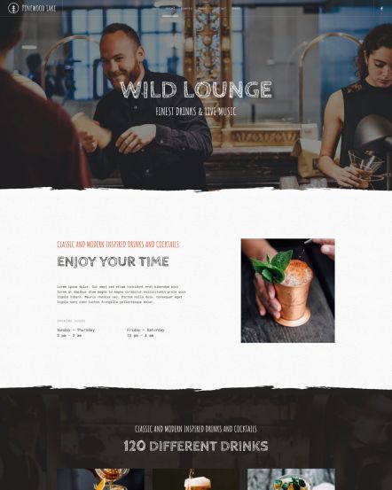 Pinewood Lake Joomla template Bar Services Layout