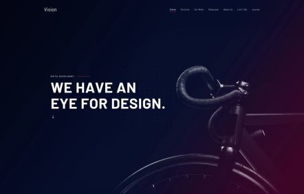 Vision Joomla template Home Page in White Pink Style