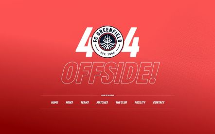 FC Greenfield WordPress theme Error 404 Layout