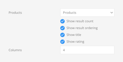 Products element page