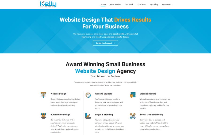 Kelly Website Design Work Example