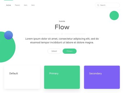Flow Joomla Template White Green Style
