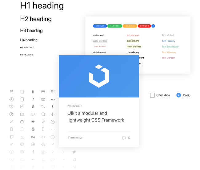 User Interface and Logo of the UIkit CSS Framework