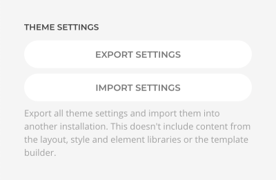 Export and import theme settings