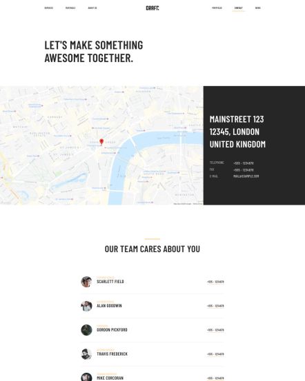 Craft Joomla template Contact Layout
