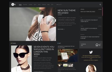 Sun WordPress Theme Dark Style