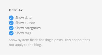 Post display options