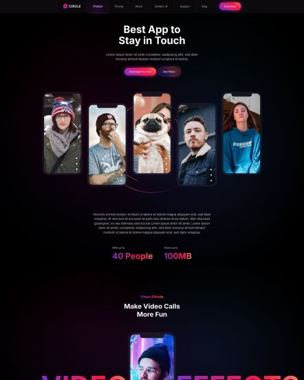 Circle WordPress theme Features Layout