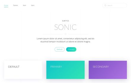 Sonic WordPress theme UI Elements in White Turquoise Style