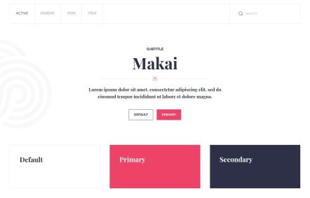 Makai Joomla template UI Elements in White Pink Style