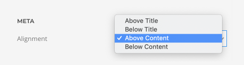 Meta text alignment