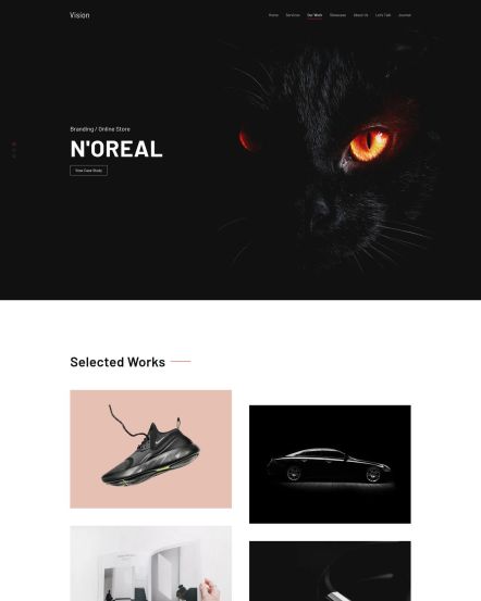 Vision WordPress theme Portfolio Layout