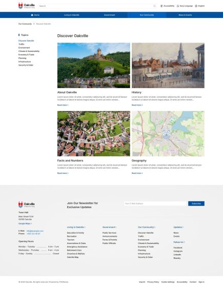 Oakville Joomla Template Index Layout