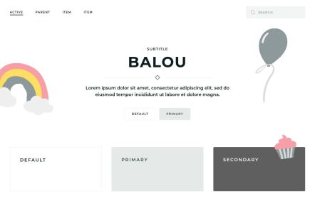 Balou Joomla template UI Elements in White Turquoise Style