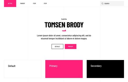 Tomsen Brody Joomla template UI Elements in White Pink Style