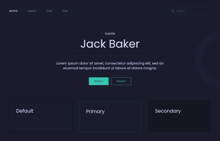 Jack Baker Joomla template UI Elements in Dark Turquoise Style
