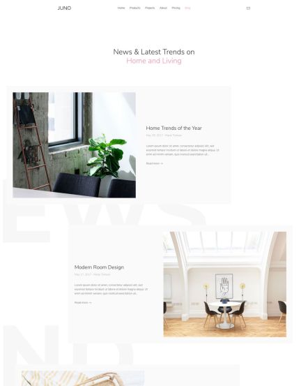 Juno Joomla template Post Index Layout