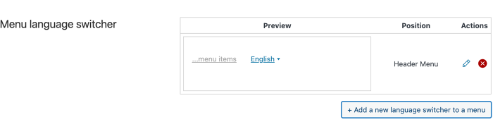 Language switcher WPML