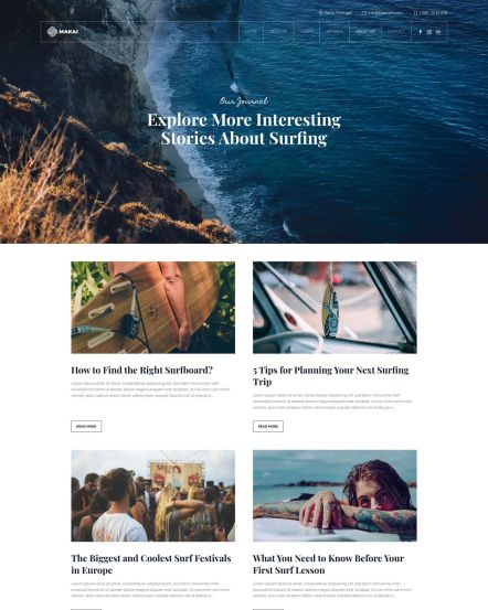 Makai Joomla template Post Index Layout
