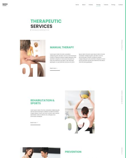 Nioh Studio WordPress theme Service Post Layout