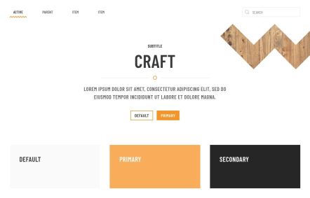 Craft Joomla template UI Elements in White Orange Style