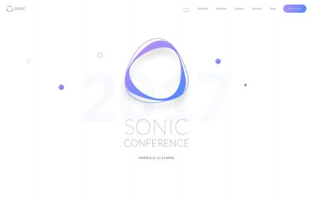 Sonic Joomla template Home Page in White Purple Style