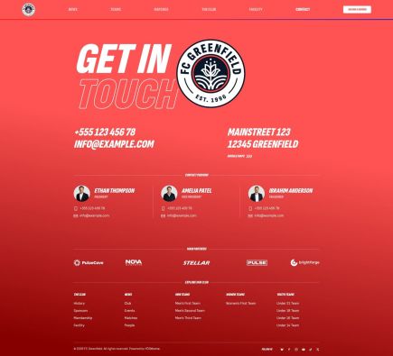 FC Greenfield WordPress Theme Contact Layout