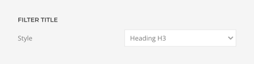 Products filter title