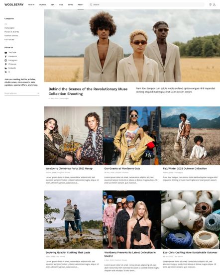 Woolberry Joomla template Post Index Layout