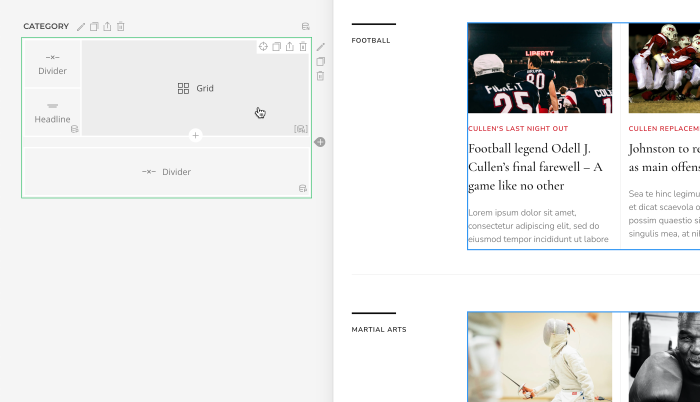 Nested multiple items sources