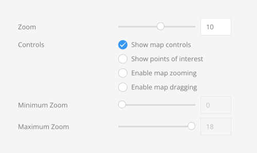 Map zoom and controls