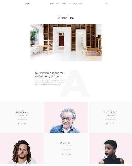 Juno Joomla template About Layout