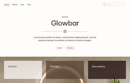 Glowbar Joomla template UI Elements in Light Brown Style