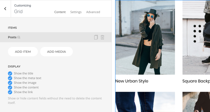 Multiple items element