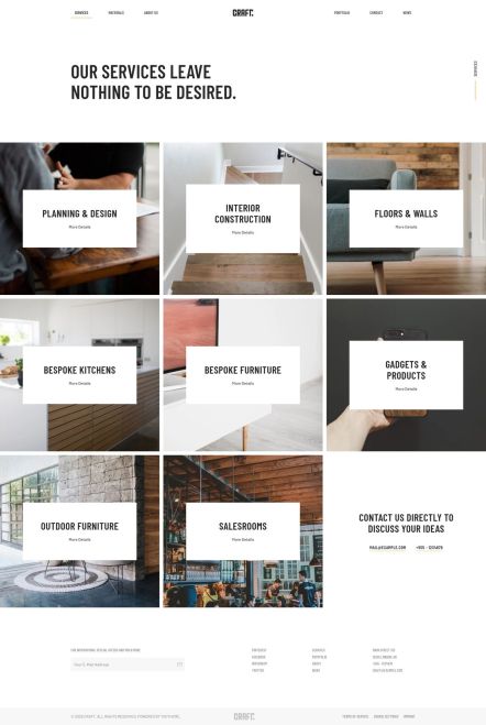 Craft Joomla template Services Layout