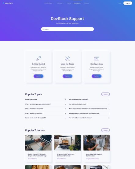 DevStack Joomla template Services Layout