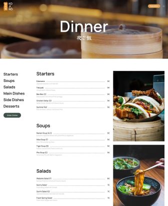 Dish Category Dinner Layout