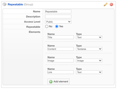 Parameter settings