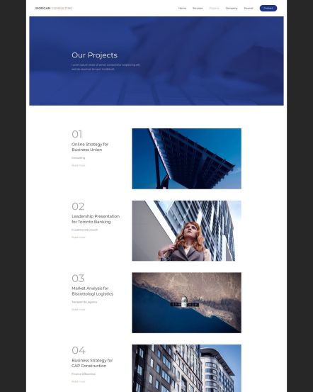 Morgan Consulting Joomla template Portfolio Layout