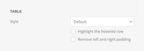 Table style