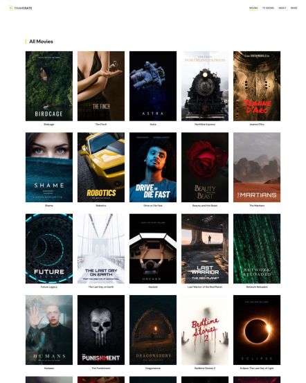 Framerate WordPress theme Movie Index Layout