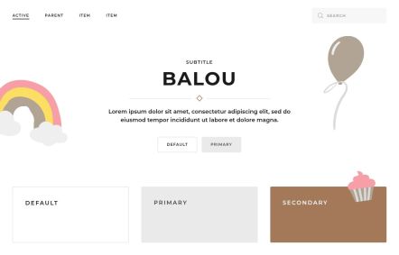 Balou Joomla template UI Elements in White Grey Style
